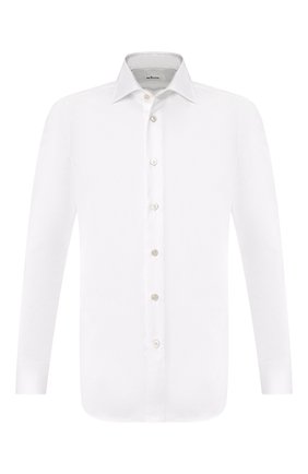 Мужская хлопковая рубашка с воротником кент KITON белого цвета по цене 77400 руб., арт. UCIH0660701 | Фото 1 Мужская хлопковая рубашка с воротником кент KITON белого цвета, арт. UCIH0660701 | Фото 1 (Рукава: Длинные; Статус проверки: Проверена категория, Проверено; Материал внешний: Хлопок; Длина (для топов): Стандартные; Мужское Кросс-КТ: Рубашка-одежда; Принт: Однотонные; Случай: Формальный; Манжеты: На пуговицах; Воротник: Кент; Региональные ограничения белый список (Axapta Mercury): RU)