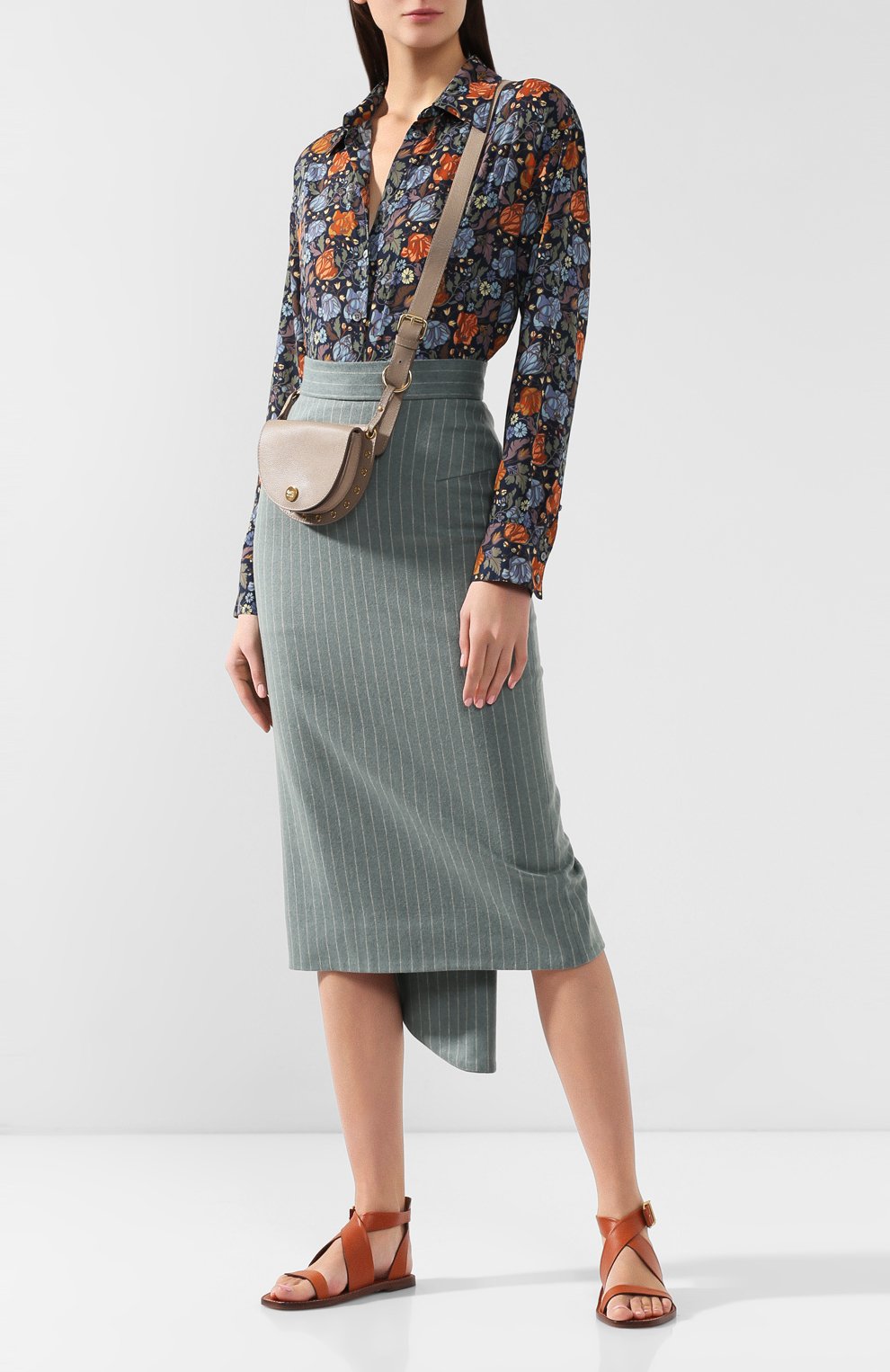 Женская сумка kriss SEE BY CHLOÉ серая цвета, арт. CHS18SS865330 купить в ЦУМ | Фото №2 Сумка Kriss See by Chloé серая цвета | Фото №2