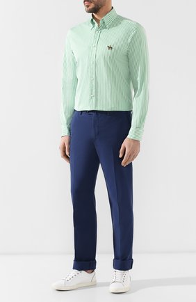 Мужская хлопковая сорочка с воротником button down RALPH LAUREN зеленого цвета по цене 48550 руб., арт. 790730896 | Фото 2 Мужская хлопковая сорочка с воротником button down RALPH LAUREN зеленого цвета, арт. 790730896 | Фото 2 (Рукава: Длинные; Длина (для топов): Стандартные; Статус проверки: Проверено, Проверена категория; Материал внешний: Хлопок; Принт: Полоска; Случай: Повседневный; Мужское Кросс-КТ: Сорочка-одежда; Манжеты: На пуговицах; Воротник: Button down)