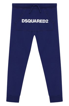 Детские хлопковые джоггеры DSQUARED2 синего цвета по цене 11000 руб., арт. DQ02WN-D00J7 | Фото 1 Детские хлопковые джоггеры DSQUARED2 синего цвета, арт. DQ02WN-D00J7 | Фото 1
