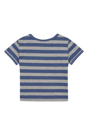 Детский хлопковая футболка TARTINE ET CHOCOLAT синего цвета, арт. TN10041/6M-18M | Фото 2 (Рукава: Короткие; Материал внешний: Хлопок; Статус проверки: Проверена категория, Проверено)