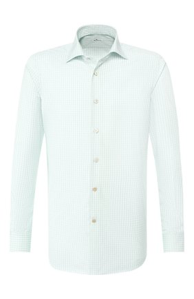 Мужская хлопковая рубашка с воротником кент KITON салатового цвета по цене 59950 руб., арт. UCIH0692610 | Фото 1 Мужская хлопковая рубашка с воротником кент KITON салатового цвета, арт. UCIH0692610 | Фото 1