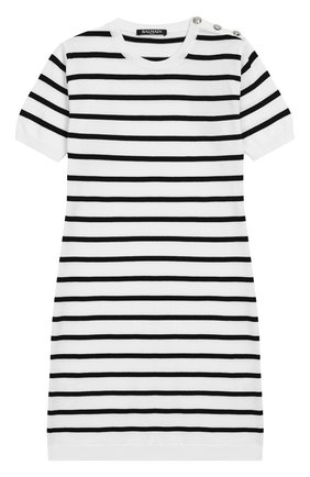 Детское хлопковое платье BALMAIN белого цвета по цене 41950 руб., арт. 6K1081/KC630/12-16 | Фото 1 Детское хлопковое платье BALMAIN белого цвета, арт. 6K1081/KC630/12-16 | Фото 1 (Рукава: Короткие; Статус проверки: Проверена категория, Проверено; Материал внешний: Хлопок; Девочки Кросс-КТ: Платье-одежда; Случай: Повседневный; Ростовка одежда: 12 лет | 152 см)