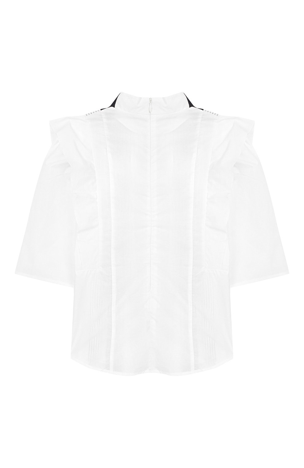 Детское хлопковая блузка CHLOÉ белого цвета, арт. C15A49/6A-12A | Фото 2 (Рукава: Короткие; Случай: Повседневный; Материал внешний: Хлопок; Статус проверки: Проверена категория)