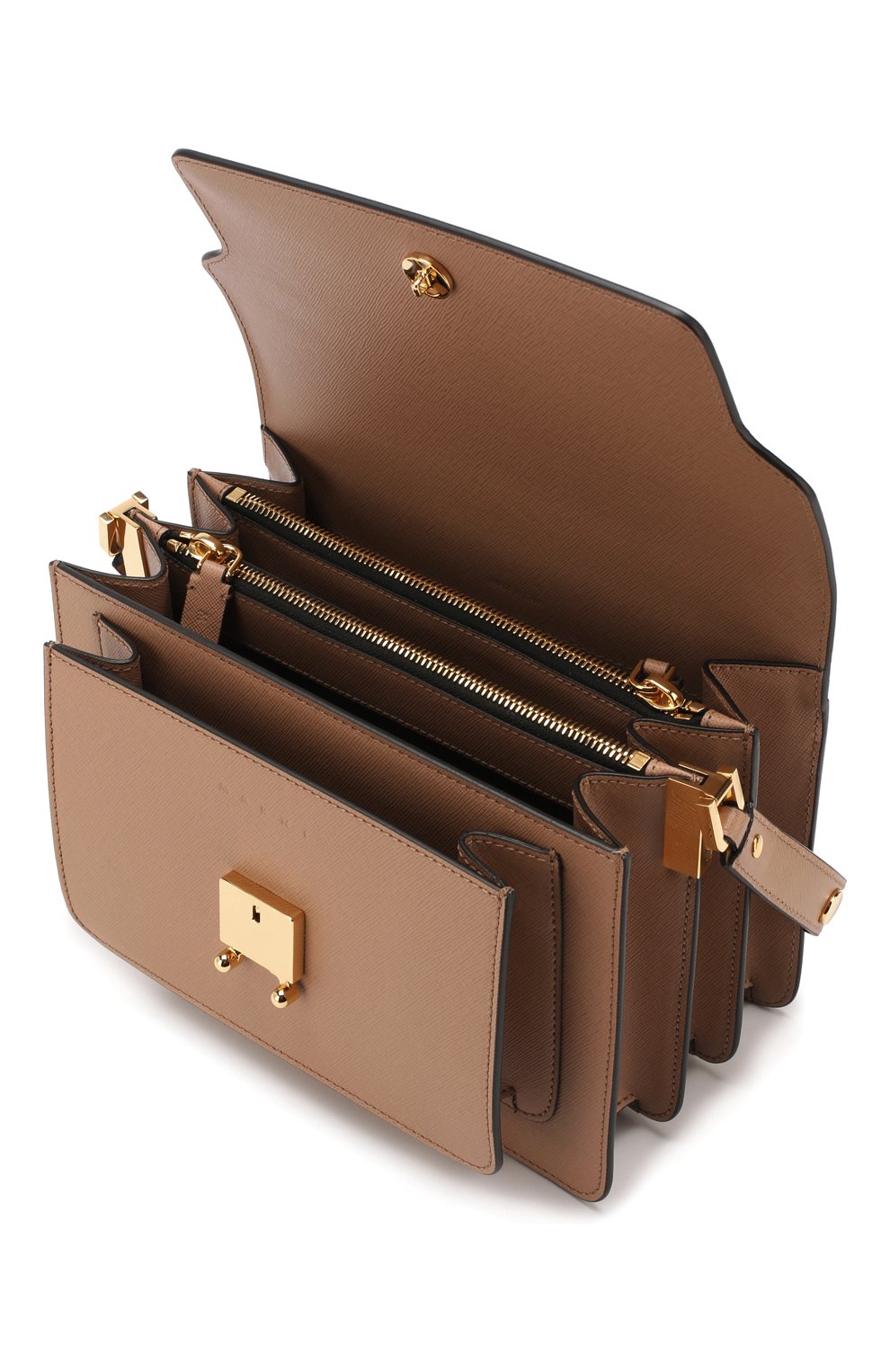 Женская сумка trunk MARNI светло-коричневого цвета по цене 136500 руб., арт. SBMPN09N01/LV520 | Фото 4 Женская сумка trunk MARNI светло-коричневого цвета, арт. SBMPN09N01/LV520 | Фото 4