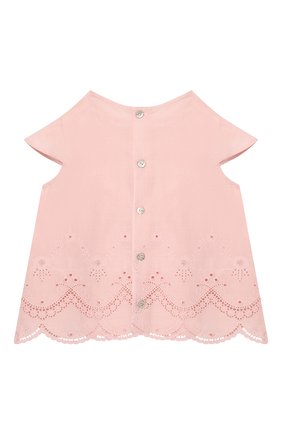 Детский хлопковая блузка TARTINE ET CHOCOLAT светло-розового цвета, арт. TN12031/2A-3A | Фото 2 (Материал внешний: Хлопок; Рукава: Короткие; Статус проверки: Проверено, Проверена категория; Кросс-КТ НВ: Рубашка)