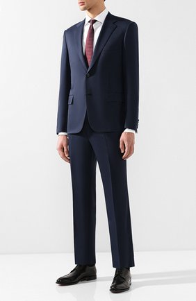 Мужской шерстяной костюм BRIONI темно-синего цвета по цене 386500 руб., арт. RAI30T/P4AHW/PARLAMENT0 | Фото 1 Мужской шерстяной костюм BRIONI темно-синего цвета, арт. RAI30T/P4AHW/PARLAMENT0 | Фото 1 (Big photo: Big photo; Рукава: Длинные; Материал внешний: Шерсть; Костюмы М: Однобортный; Стили: Классический)