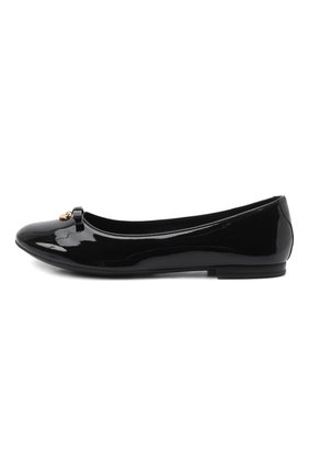 Детские кожаные балетки DOLCE & GABBANA черного цвета по цене 16200 руб., арт. D10341/A1328/37-39 | Фото 2 Детские кожаные балетки DOLCE & GABBANA черного цвета, арт. D10341/A1328/37-39 | Фото 2