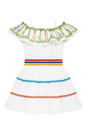Детское хлопковое платье на бретельках STELLA JEAN KIDS белого цвета по цене 18950 руб., арт. J/JF/AB26/0243/4A-6A | Фото 2 Детское хлопковое платье на бретельках STELLA JEAN KIDS белого цвета, арт. J/JF/AB26/0243/4A-6A | Фото 2 (Материал внешний: Хлопок; Рукава: Короткие; Случай: Повседневный; Принт: С принтом; Статус проверки: Проверена категория; Девочки Кросс-КТ: Платье-одежда)