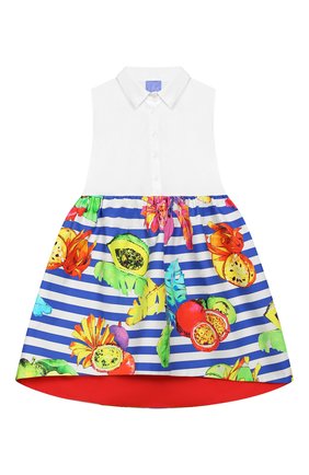 Детское хлопковое платье STELLA JEAN KIDS синего цвета по цене 20750 руб., арт. J/JF/AB42/0358/8A-14A | Фото 1 Детское хлопковое платье STELLA JEAN KIDS синего цвета, арт. J/JF/AB42/0358/8A-14A | Фото 1