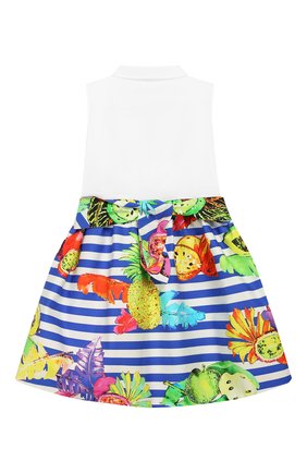 Детское хлопковое платье STELLA JEAN KIDS синего цвета по цене 20750 руб., арт. J/JF/AB42/0358/8A-14A | Фото 2 Детское хлопковое платье STELLA JEAN KIDS синего цвета, арт. J/JF/AB42/0358/8A-14A | Фото 2