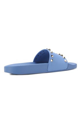 Женские голубые резиновые шлепанцы valentino garavani rockstud Valentino, арт. RW2S0076/PVS купить в ЦУМ | Фото №4 Резиновые шлепанцы Valentino Garavani Rockstud Valentino голубые | Фото №4