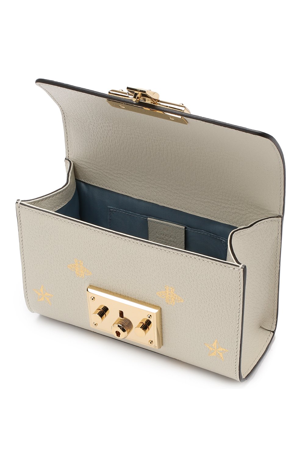 Женская сумка padlock bee star small GUCCI кремовая цвета, арт. 432182/DJ2LG купить в ЦУМ | Фото №4 Сумка Padlock Bee Star small Gucci кремовая цвета | Фото №4