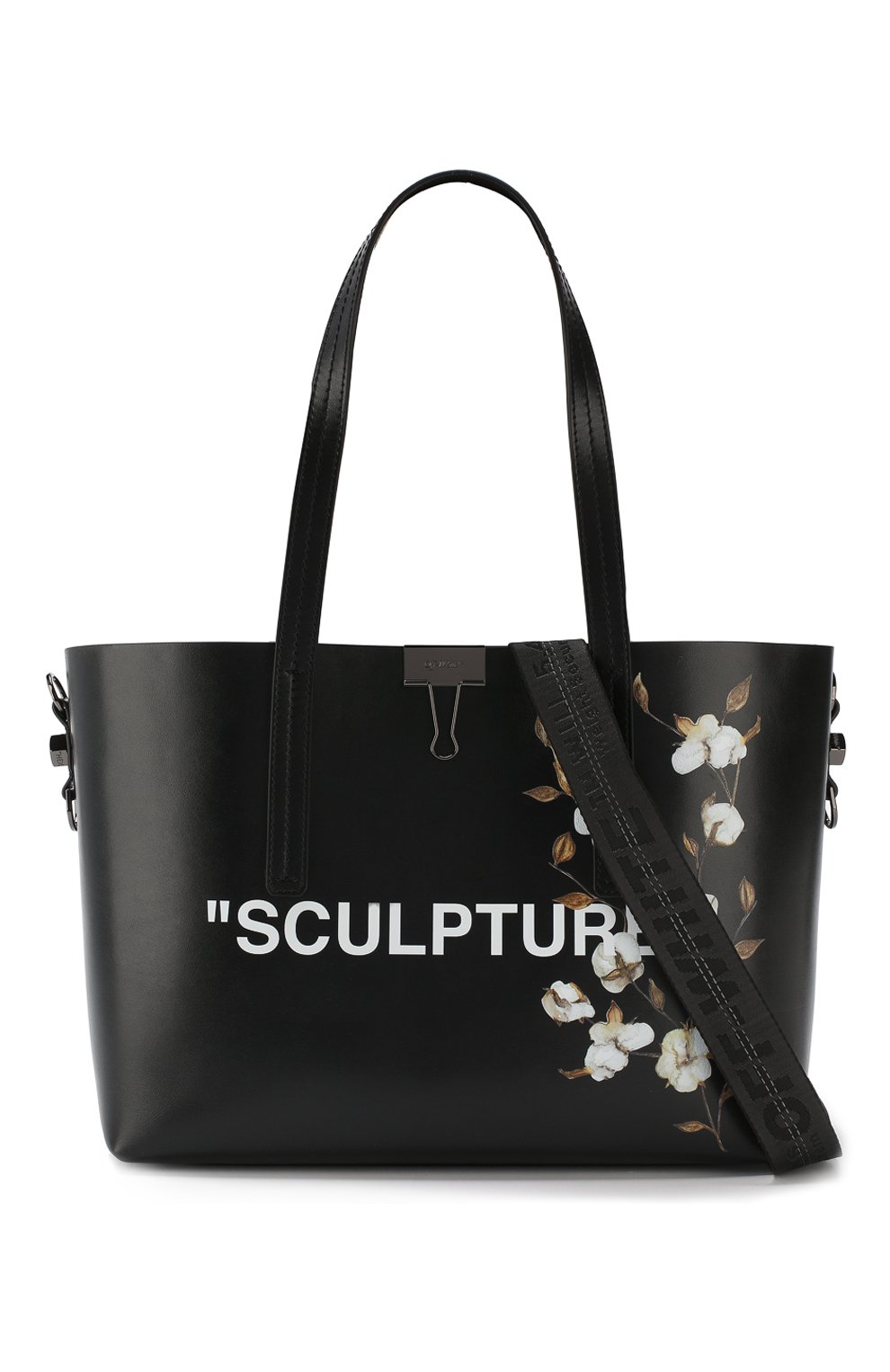 Женская сумка-тоут sculpture OFF-WHITE черная цвета, арт. 0WNA025R197790851001 купить в ЦУМ | Фото №6 Сумка-тоут Sculpture Off-White черная цвета | Фото №6