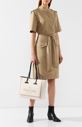 Женская сумка t tote small TOM FORD кремовая цвета, арт. LM955T-F33 купить в ЦУМ | Фото №2 Сумка T Tote small Tom Ford кремовая цвета | Фото №2