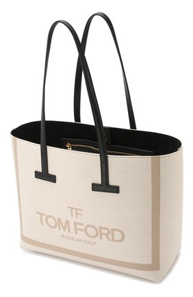 Женская сумка t tote small TOM FORD кремовая цвета, арт. LM955T-F33 купить в ЦУМ | Фото №4 Сумка T Tote small Tom Ford кремовая цвета | Фото №4