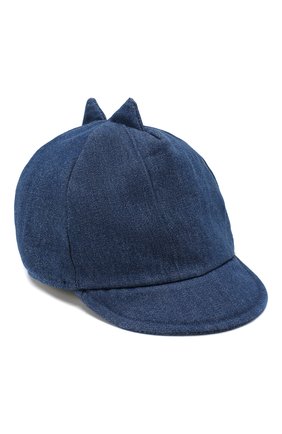 Детская хлопковая кепка CATYA синего цвета, арт. 913046 | Фото 1 (Статус проверки: Проверена категория, Проверено; Материал: Хлопок, Текстиль)