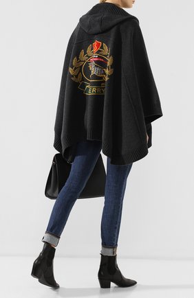 Женская темно-серая шерстяное пончо Burberry, арт. 4078522 купить в ЦУМ | Фото №2 Шерстяное пончо Burberry темно-серая | Фото №2