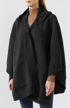 Женская темно-серая шерстяное пончо Burberry, арт. 4078522 купить в ЦУМ | Фото №3 Шерстяное пончо Burberry темно-серая | Фото №3