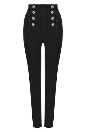 Женские черные джинсы с завышенной талией Balmain, арт. RF15307/D027 купить в ЦУМ | Фото №1 Джинсы с завышенной талией Balmain черные | Фото №1