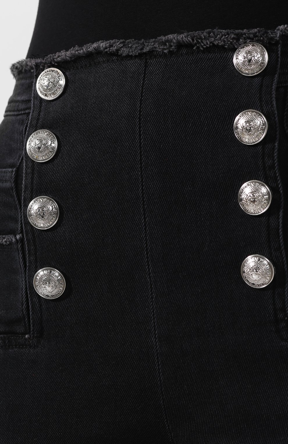 Женские черные джинсы с завышенной талией Balmain, арт. RF15307/D027 купить в ЦУМ | Фото №5 Джинсы с завышенной талией Balmain черные | Фото №5