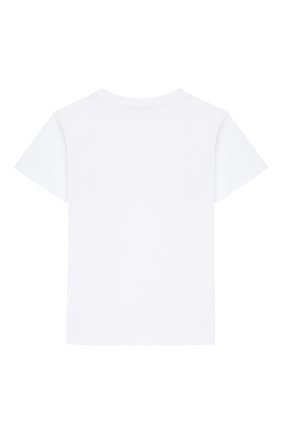 Детская хлопковая футболка BALMAIN черно-белого цвета, арт. 6K8611/KX080/12-16 | Фото 2 (Материал внешний: Хлопок; Рукава: Короткие; Девочки Кросс-КТ: футболка-одежда; Принт: С принтом; Статус проверки: Проверена категория)