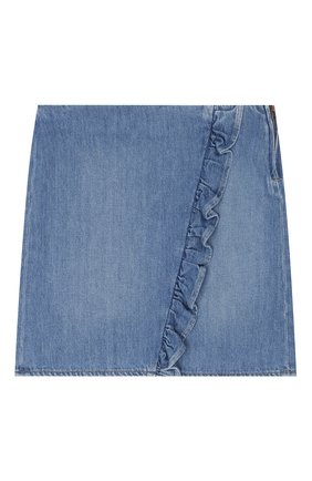 Детская джинсовая юбка INDEE голубого цвета, арт. ENGLISH/DENIM/12Y-16Y | Фото 1 (Материал внешний: Хлопок, Деним; Кросс-КТ: Деним; Статус проверки: Проверена категория)