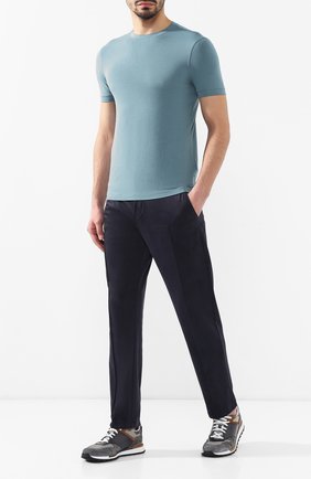 Мужская футболка из вискозы GIORGIO ARMANI бирюзового цвета по цене 19350 руб., арт. 8NST52/SJP4Z | Фото 2 Мужская футболка из вискозы GIORGIO ARMANI бирюзового цвета, арт. 8NST52/SJP4Z | Фото 2