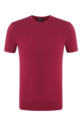 Мужская футболка из вискозы GIORGIO ARMANI бордового цвета по цене 19350 руб., арт. 8NST52/SJP4Z | Фото 1 Мужская футболка из вискозы GIORGIO ARMANI бордового цвета, арт. 8NST52/SJP4Z | Фото 1
