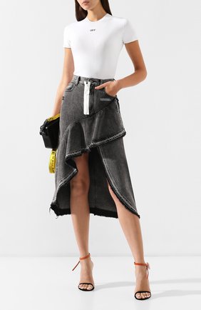 Женская темно-серая джинсовая юбка Off-White, арт. 0WYF001R197740577500 купить в ЦУМ | Фото №2 Джинсовая юбка Off-White темно-серая | Фото №2