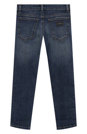 Детские джинсы прямого кроя DOLCE & GABBANA темно-синего цвета, арт. L41F96/LD725/2-6 | Фото 2 (Статус проверки: Проверено, Проверена категория; Материал внешний: Хлопок; Детали: Потертости; Региональные ограничения белый список (Axapta Mercury): RU; Ростовка одежда: 2 года | 92 см, 3 года | 98 см, 4 года | 104 см, 5 лет | 110 см, 6 лет | 116 см)