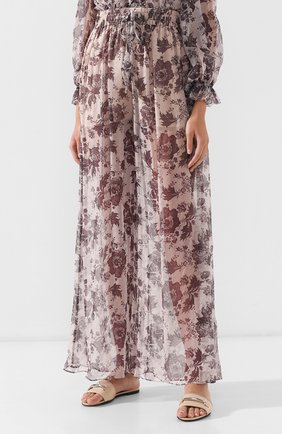 Женские бежевые шелковые брюки Zimmermann, арт. 5500PJUN купить в ЦУМ | Фото №3 Женские бежевые шелковые брюки Zimmermann