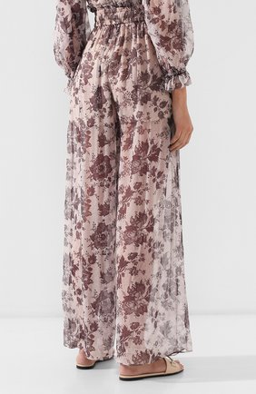 Женские бежевые шелковые брюки Zimmermann, арт. 5500PJUN купить в ЦУМ | Фото №4 Женские бежевые шелковые брюки Zimmermann