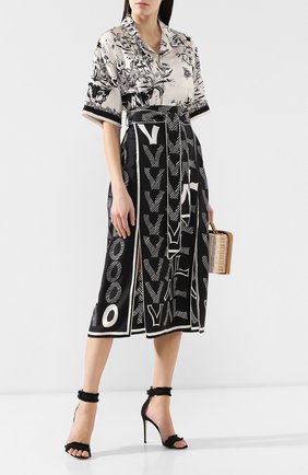 Женская черно-белая шелковая юбка Valentino, арт. RB3RA4D54FK купить в ЦУМ | Фото №2 Шелковая юбка Valentino черно-белая | Фото №2
