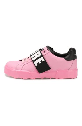 Детские кожаные кеды DOLCE & GABBANA розового цвета по цене 28150 руб., арт. D10824/AK429/37-39 | Фото 2 Детские кожаные кеды DOLCE & GABBANA розового цвета, арт. D10824/AK429/37-39 | Фото 2