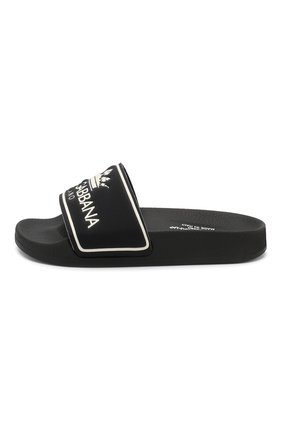Детские шлепанцы DOLCE & GABBANA черного цвета по цене 7200 руб., арт. DD0318/AZ606/24-28 | Фото 2 Детские шлепанцы DOLCE & GABBANA черного цвета, арт. DD0318/AZ606/24-28 | Фото 2