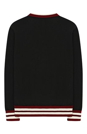Детский шерстяной пуловер DOLCE & GABBANA черного цвета по цене 26650 руб., арт. L4KW25/JAVLX/8-14 | Фото 2 Детский шерстяной пуловер DOLCE & GABBANA черного цвета, арт. L4KW25/JAVLX/8-14 | Фото 2