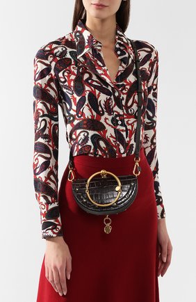 Женская сумка nile minaudière CHLOÉ темно-серая цвета, арт. CHC19SS302A87 купить в ЦУМ | Фото №5 Сумка Nile Minaudière Chloé темно-серая цвета | Фото №5