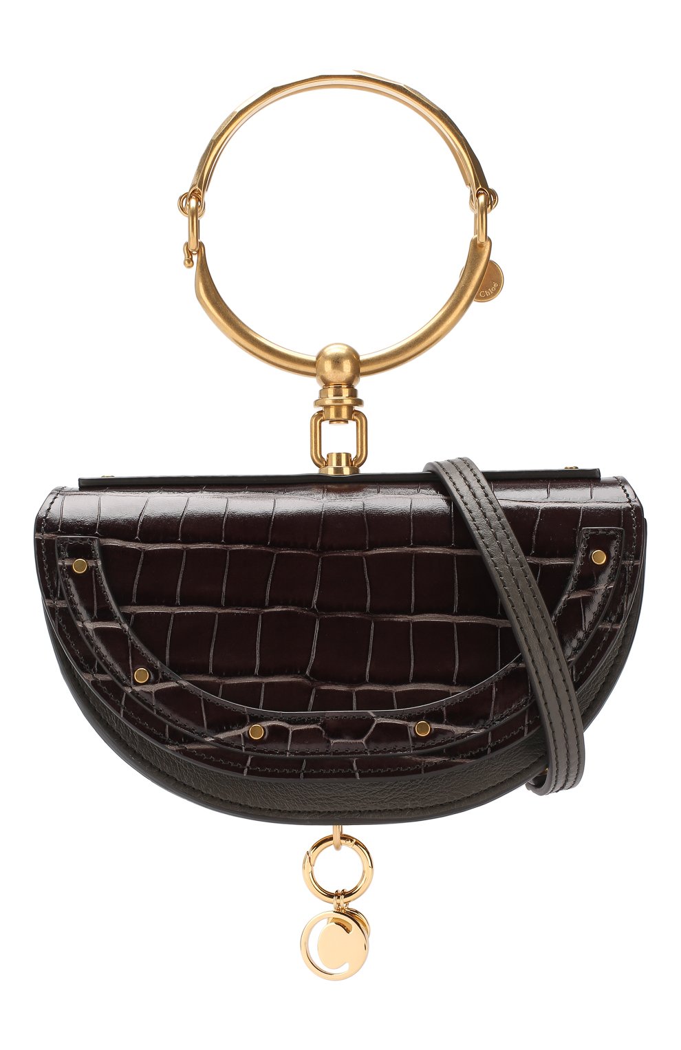 Женская сумка nile minaudière CHLOÉ темно-серая цвета, арт. CHC19SS302A87 купить в ЦУМ | Фото №6 Сумка Nile Minaudière Chloé темно-серая цвета | Фото №6