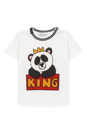 Детский хлопковая футболка DOLCE & GABBANA белого цвета по цене 8485 руб., арт. L1JT7W/G7REZ | Фото 1 Детский хлопковая футболка DOLCE & GABBANA белого цвета, арт. L1JT7W/G7REZ | Фото 1