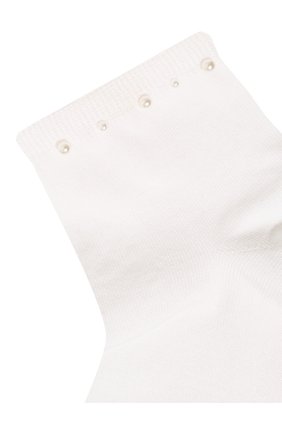 Детские хлопковые носки LA PERLA белого цвета, арт. 42045/9-12 | Фото 2 (Статус проверки: Проверена категория; Материал: Текстиль, Хлопок; Региональные ограничения белый список (Axapta Mercury): RU; Кросс-КТ: Носки)