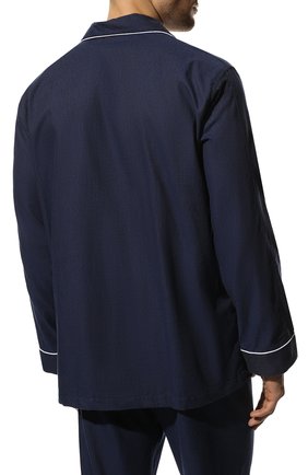 Мужская хлопковая пижама DEREK ROSE темно-синего цвета, арт. 5005-L0MB006 | Фото 4 (Рукава: Длинные; Длина (брюки, джинсы): Стандартные; Кросс-КТ: домашняя одежда; Длина (для топов): Стандартные; Материал внешний: Хлопок; Статус проверки: Проверено, Проверена категория)