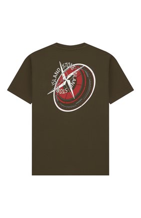 Детская хлопковая футболка STONE ISLAND хаки цвета по цене 4820 руб., арт. 701621452/4 | Фото 2 Детская хлопковая футболка STONE ISLAND хаки цвета, арт. 701621452/4 | Фото 2