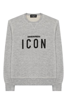 Детский хлопковый свитшот DSQUARED2 серого цвета по цене 12400 руб., арт. DQ02N3-D00MU | Фото 1 Детский хлопковый свитшот DSQUARED2 серого цвета, арт. DQ02N3-D00MU | Фото 1
