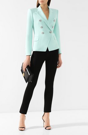 Женский шерстяной жакет BALMAIN бирюзового цвета по цене 156000 руб., арт. RF17204/W022 | Фото 2 Женский шерстяной жакет BALMAIN бирюзового цвета, арт. RF17204/W022 | Фото 2