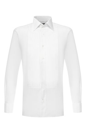 Мужская хлопковая сорочка TOM FORD белого цвета по цене 74450 руб., арт. 5FT287/94SIJE | Фото 1 Мужская хлопковая сорочка TOM FORD белого цвета, арт. 5FT287/94SIJE | Фото 1 (Рукава: Длинные; Длина (для топов): Стандартные; Статус проверки: Проверено, Проверена категория; Материал внешний: Хлопок; Воротник: Кент; Рубашки М: Под запонки; Манжеты: Под запонки; Случай: Вечерний; Принт: Однотонные; Региональные ограничения белый список (Axapta Mercury): RU)