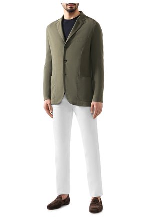 Мужской пиджак из хлопка и шелка LORO PIANA хаки цвета по цене 167000 руб., арт. FAE8388 | Фото 2 Мужской пиджак из хлопка и шелка LORO PIANA хаки цвета, арт. FAE8388 | Фото 2