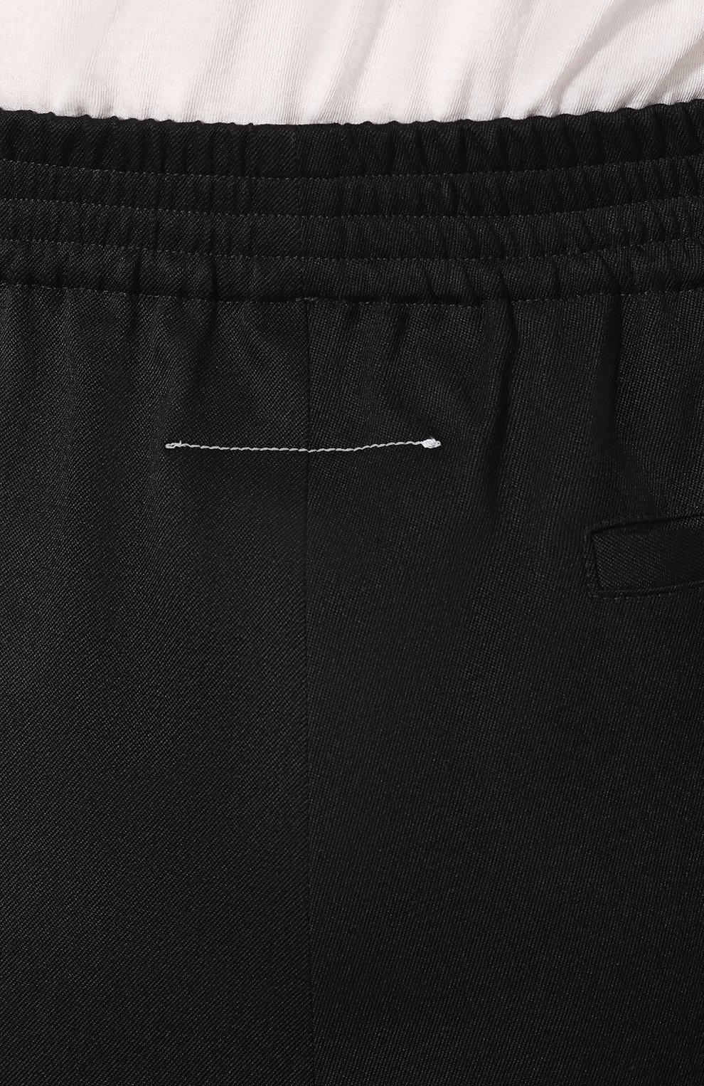 Женские брюки со стрелками MM6 черного цвета, арт. S32KA0553/S47848 | Фото 5 (Материал внешний: Шерсть, Синтетический материал; Женское Кросс-КТ: Брюки-одежда; Длина (брюки, джинсы): Укороченные; Статус проверки: Проверена категория)