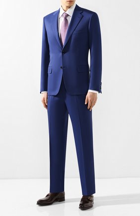 Мужской шерстяной костюм BRIONI синего цвета по цене 362500 руб., арт. RAI30U/P4AHX/PARLAMENT0 | Фото 1 Мужской шерстяной костюм BRIONI синего цвета, арт. RAI30U/P4AHX/PARLAMENT0 | Фото 1 (Big photo: Big photo; Рукава: Длинные; Материал внешний: Шерсть; Костюмы М: Однобортный; Стили: Классический)