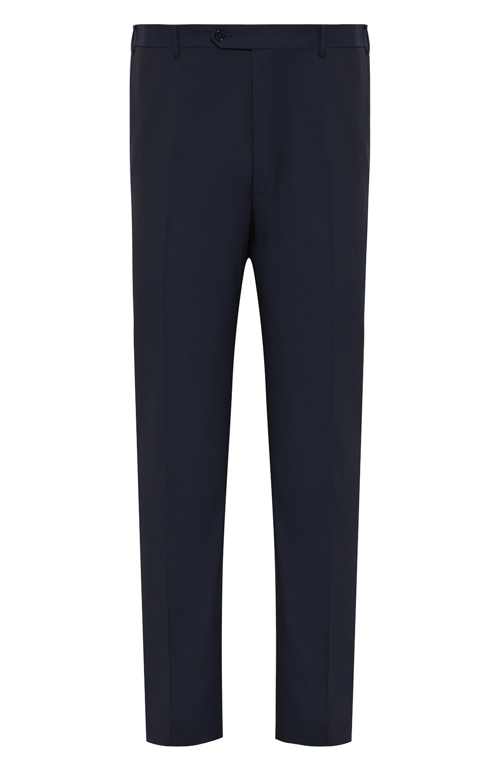 Мужские шерстяные брюки CANALI темно-синего цвета, арт. 71012/AT00552/60-64 | Фото 1 (Материал внешний: Шерсть; Big photo: Big photo; Длина (брюки, джинсы): Стандартные; Стили: Классический; Случай: Формальный)